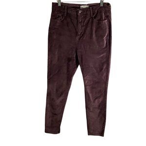 Free People Cyndi High-Rise Velvet Skinny Pants in Brown Size 30